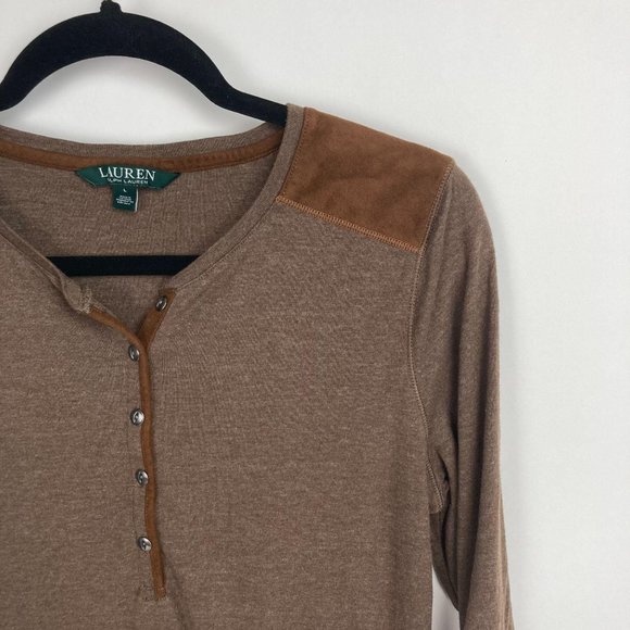 Lauren Ralph Lauren Brown Top L - Picture 3 of 8